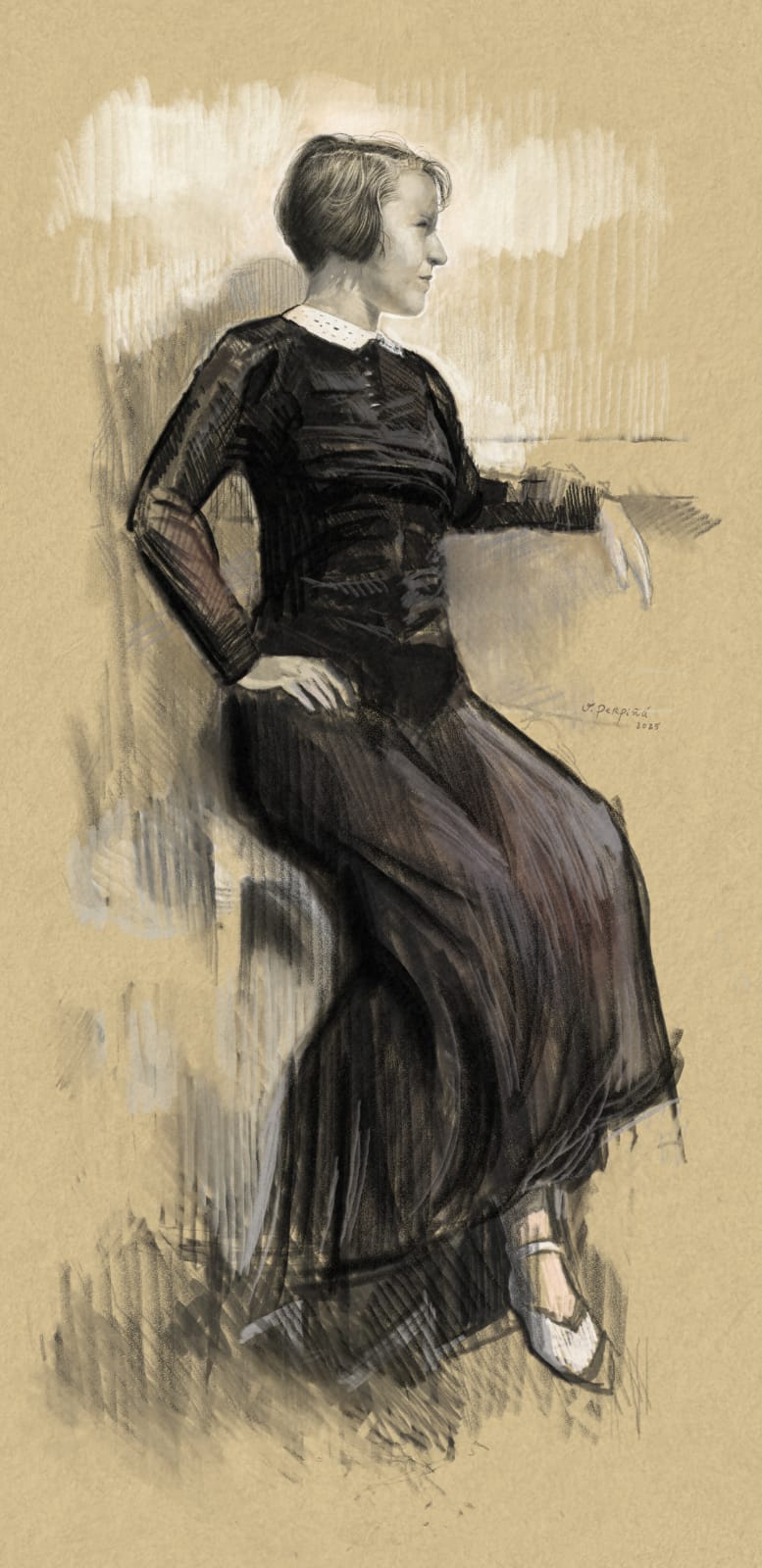 Reinterpretación gráfica de Manuela Ballester realizada por Vicente Perpiñá para 37 Il·lustres x 37 Il·lustrats